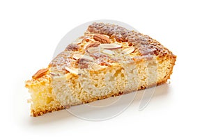 Tarta de Santiago. Traditional slice almond cake from Santiago in Spain photo