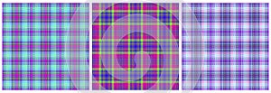 Tartan check plaid texture seamless pattern in pink, blue,green, yellow, white Modern print in barbie ken style for