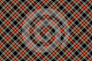 Stewart Black rectangle diagonal tartan for fabric, kilts, skirts, plaids and different designs