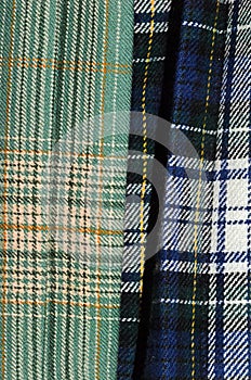 Tartan kilt plaid patterns of different family clans