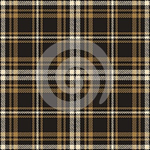 Tartan plaid pattern herringbone in black, gold brown, beige. Seamless check graphic vector for menswear and womenswear flannel.