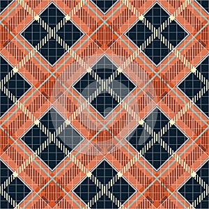 Tartan Seamless Pattern Background. Autumn color panel Plaid, Tartan Flannel Shirt Patterns. Trendy Tiles Vector Illustration for