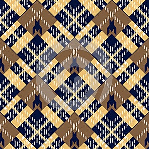 Tartan Seamless Pattern Background. Brown, Black, Beige and Blue Plaid, Tartan Flannel Shirt Patterns. Trendy Tiles Vector