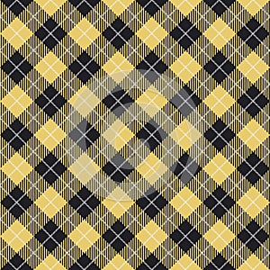Tartan seamless pattern, black and yellow, Patterns 17 2 2023