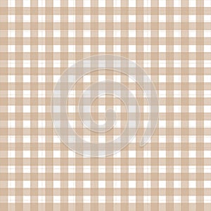 Tartan seamless pattern Plaid vector with pastel brown and white checkered background