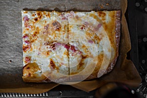 Tarte Flambe. Alsatian pizza. National regional cuisine