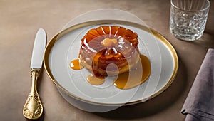 Tarte Tatin in a restaurant sweet