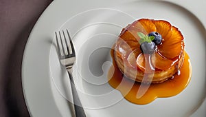 Tarte Tatin in a restaurant sweet caramel