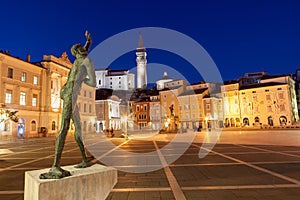 Tartini square in Piran, Slovenia, Europe