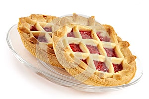 Tartlet with cherry jam photo