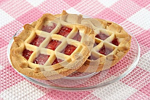 Tartlet with cherry jam