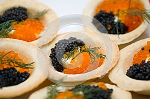 Tartlet with red caviar