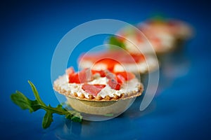 Tartlets filled with red fish