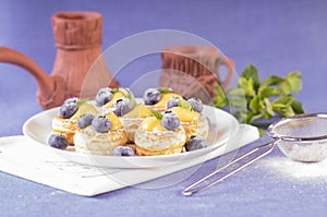 Tartlets with Patissiere Creme and blueberries