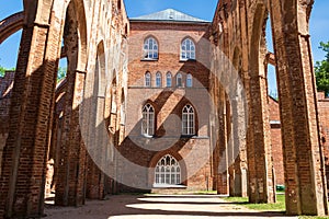 Tartu Cathedral ruin, completed in 16th century, in Tartu Estonia.