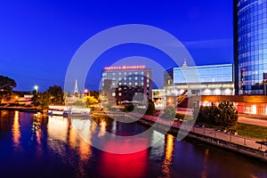 Cityscape at night of Tartu