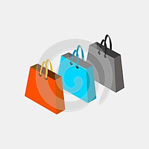 Shopping bags, illustration shopping bags, market bags, necessities, shopping supplies, buy goods photo