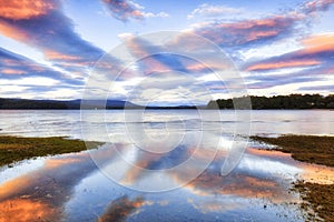 Tas Clair lake reflect colours