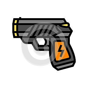 taser gun crime color icon vector illustration