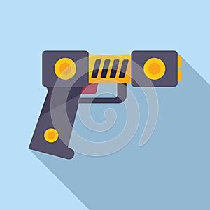 Taser gun icon flat vector. Police tazer