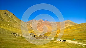 Tash Rabat caravanserai in Tian Shan mountain in Naryn province, Kyrgyzstan photo