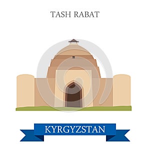 Tash Rabat in Kyrgyzstan vector flat attraction landmarks