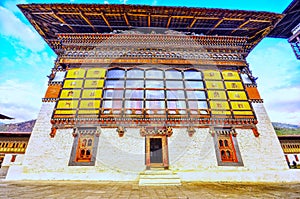 Tashi Chodzong,Thimphu, Bhutan; It houses the office of the King and ministers