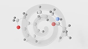 tasimelteon molecule 3d, molecular structure, ball and stick model, structural chemical formula sedatives