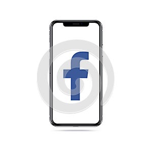 Facebook icon app logo on iphone screen