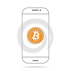 Bitcoin BTC cryptocurrency icon vector iphone