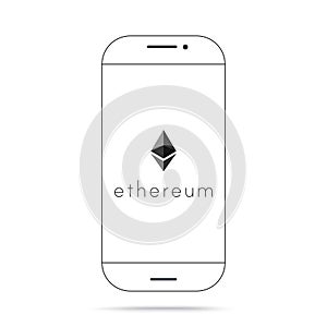 Ethereum ETH cryptocurrency icon vector iphone
