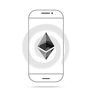 Ethereum ETH cryptocurrency icon vector iphone