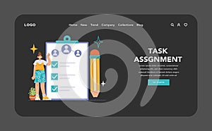 Task Assignment concept. Flat vector illustration