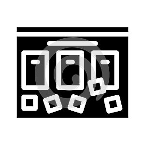 Task board glyph icon vector black illustration
