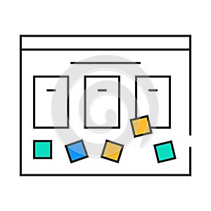 task board icon color illustration