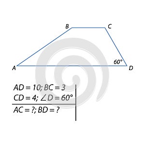 Task for calculating the basics of a trapezoid