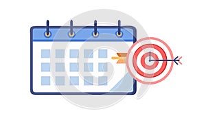 Daily Task Calendar with Target, vector design Generative AI