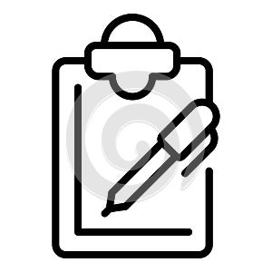 Task clipboard icon outline vector. Checklist agenda