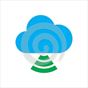 Cloud illustration. cloud with wifi. Concept of cloud computing. vector icon