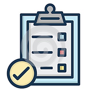 Task Complete Isolated Vector Icon That can be easily Modified or Edited.