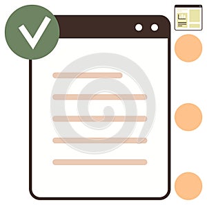 Task Completion Checklist on Digital Interface with Simple Layout and Design Elements