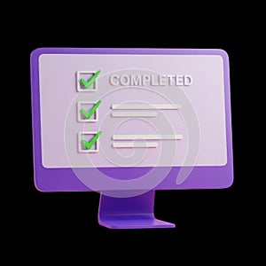 Task completion screen