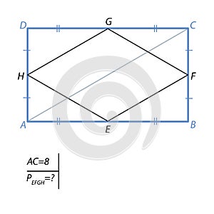 The task of finding the perimeter of a quadrilateral in a rectangle