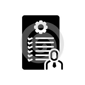 Black solid icon for Task, job and document