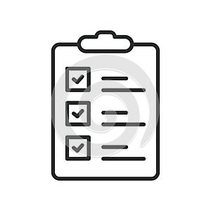 Task icon in line design. task, assignment, planning, progress, accountability, teamwork, workflow on white background vector