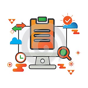 Task illustration. computer illustration. Flat vector icon. can use for, icon design element,ui, web, mobile app