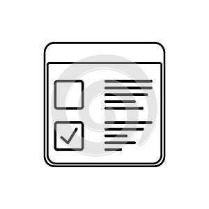 task list icon. Element of Software development for mobile concept and web apps icon. Thin line icon for website design and