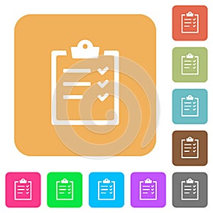 Task list rounded square flat icons