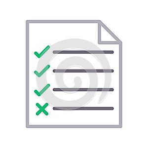 Task list thin color lline vector icon