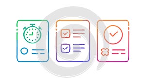 Task Management Icons: Checklist, Clock, and Document, vector design Generative AI